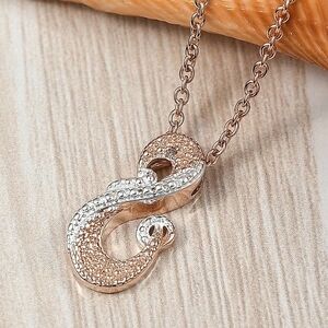 EverTrue Natural Champagne Diamond Accent Infinity Pendant in 18K RG Plated